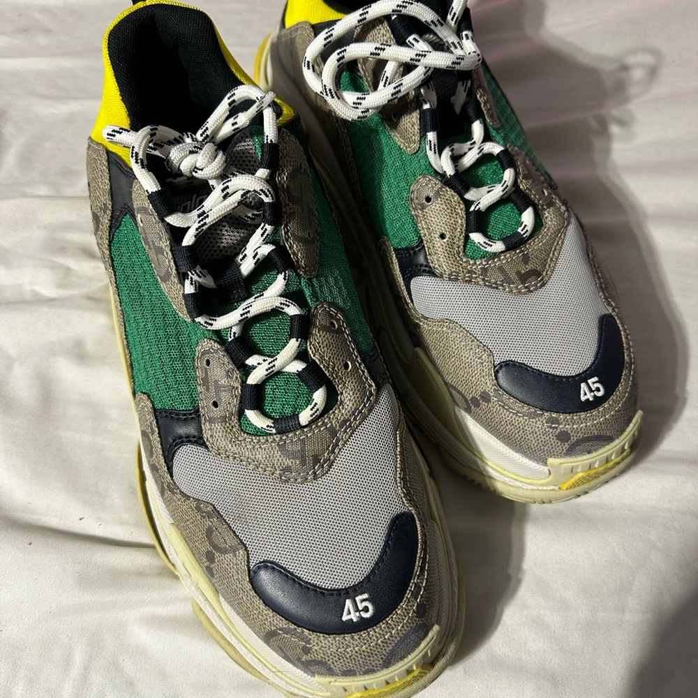 Gucci X Balenciaga Triple S Multicolor Sneakers - Green, Gray, Yellow